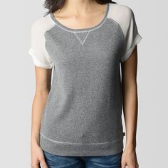 True Religion Tops - True Religion Grey Cream Cashmere Silk Raglan Tee
